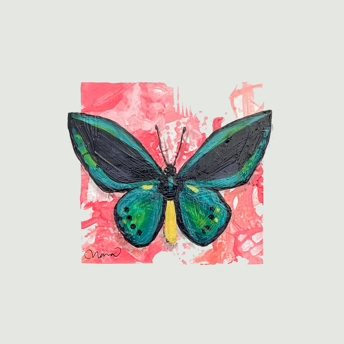 Teal on Pink