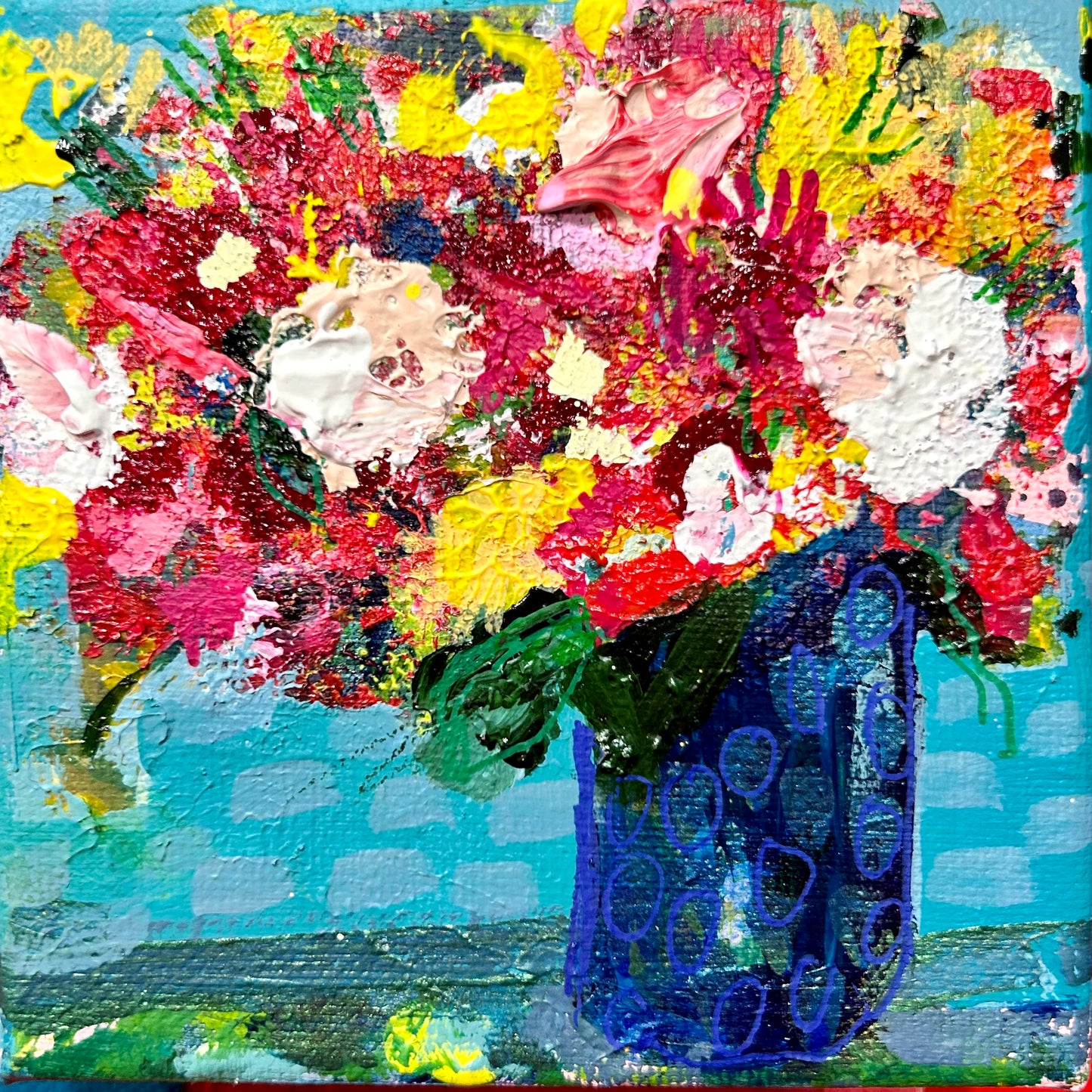 Petit floral original art