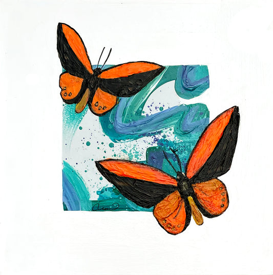 Orange Flow in Teal