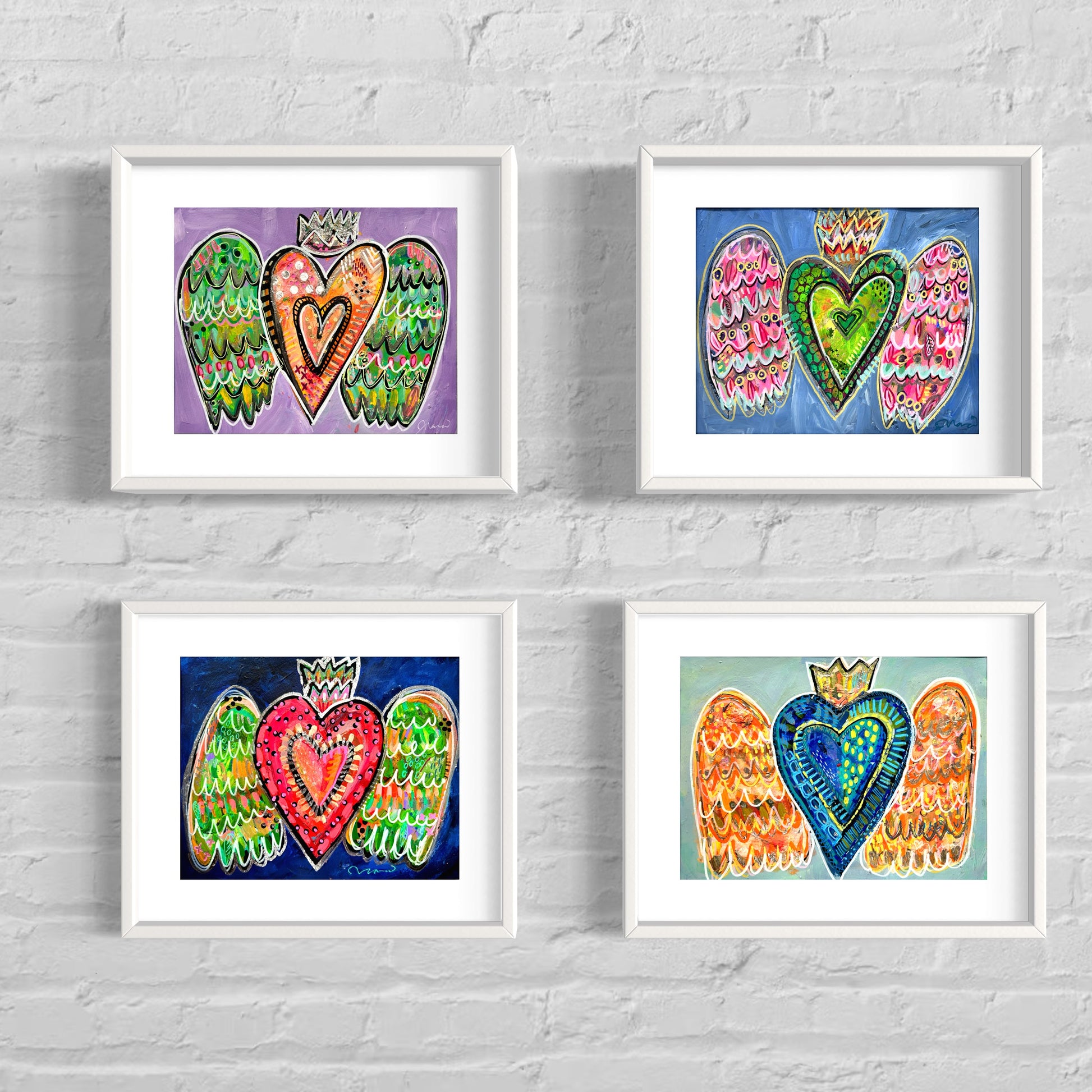 Milagro Heart’s Collection: Original paintings on paper 8x10 in by Nara Montuy